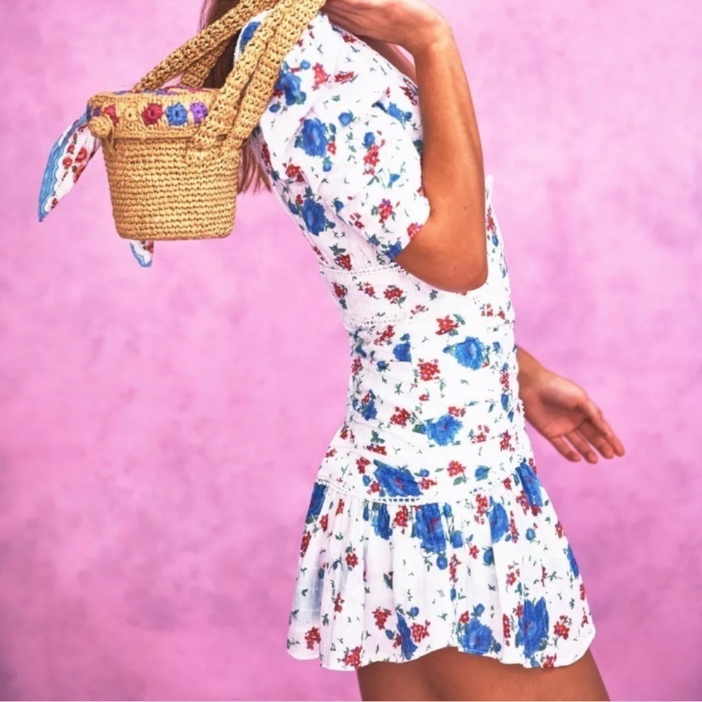 LOVESHACKFANCY ARLO MINI DRESS Blue Notte